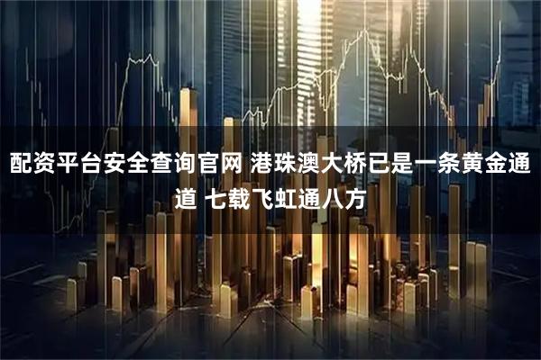 配资平台安全查询官网 港珠澳大桥已是一条黄金通道 七载飞虹通八方